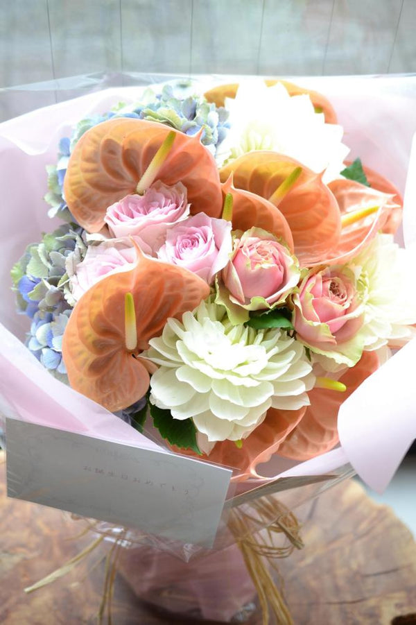 アンスリューム 花束 ピンク