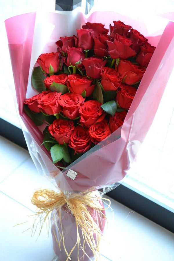 赤バラ 花束
