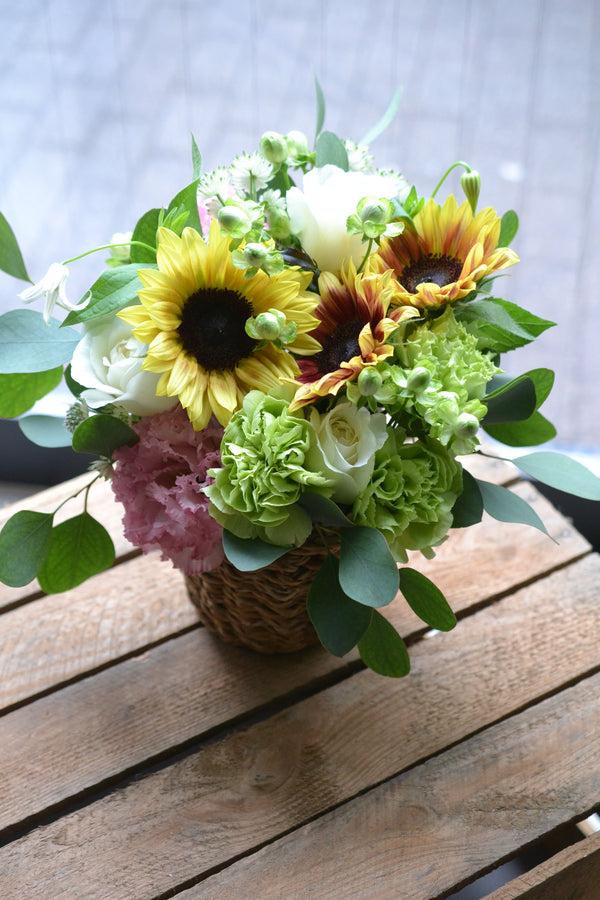 ひまわり アレンジメント レモンイエロー