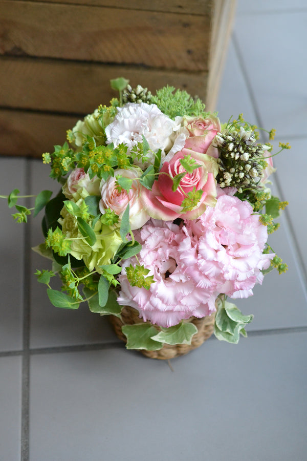 バラ トルコキキョウ アレンジメント ピンク