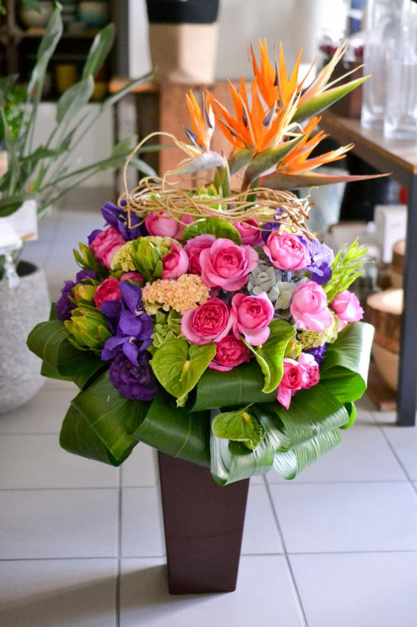 豪華床置き　アレンジメント　バラ